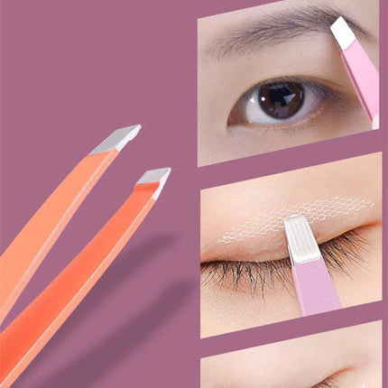 1pc Stainless Steel Eyebrow Tweezer Face Hair Removal Tweezers Colorful Makeup Eyelash Tweezer Eye Brow Clips Makeup Tools