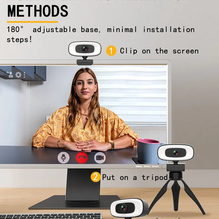 Webcam Mini 4K USB Computer 2K Webcam  Full HD 1080P Web  For Work With Microphone Tripod For PC Laptops Live Streaming Camera