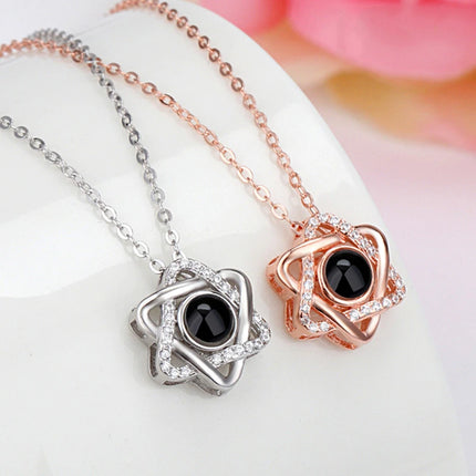 Letter Necklace 100 Languages I Love You Projection Pendant Necklace Women Jewelry Best Friends Collier Femme Bijoux Gifts