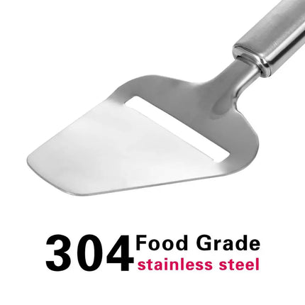 LMETJMA Stainless Steel Cheese Slicer Heavy Duty Plane Cheese Cutter Non-Stick Cheese Slicer Knife Server KC0331