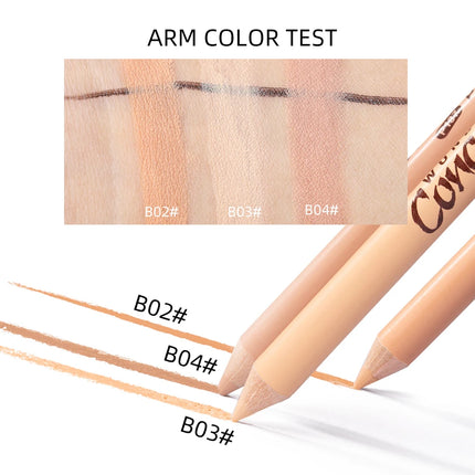 Face Dark Circle Concealer Pen Cover Up Acne Scars Fine Lines Wooden Handle Soft Cream Waterproof Face Contour Pen Face Makeup