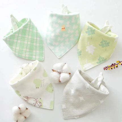 New 5 Pieces/Lot Baby Bib Newborn Feeding Burp Cloth Cotton Kids Triangle Scarf Teething Saliva Towel Soft Bandana Bibs