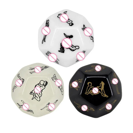 3pcs/set 12 sides Love Posture Sex Dice Fetish luminous dice Romance PositionAdult Games sex Toys Erotic Craps Pipe for Couples