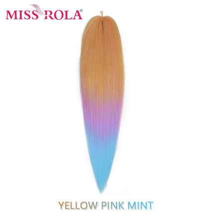 Miss Rola Synthetic 26 Inches 75g Kanekalon Hair Wholesale Bulk Braid Hair Extension Pre Stretched Pink Blonde Twist Jumbo Braid