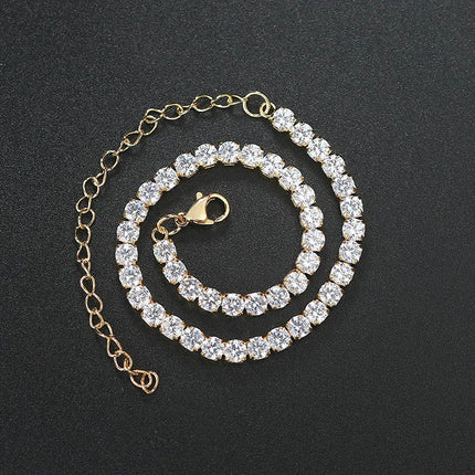Iced Out 4MM Zircon Tennis Anklet Bracelet for Women Dazzling Bracelet on The Leg Chain Sexy Decoration on Foot Fashion Jewelry