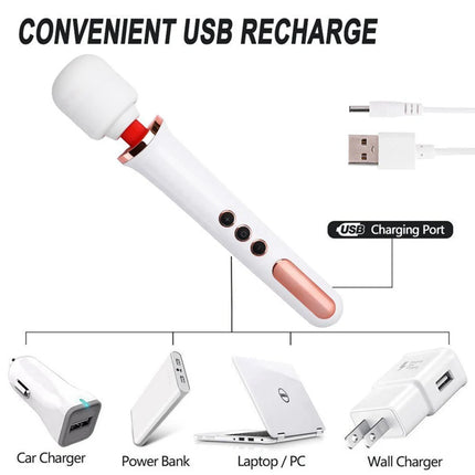 BLACKWOLF New 10 Speeds Magic Wand Massager Big Magic Wand Massage Stick AV Vibrators Sexy Clit Sex Toys for Women European plug