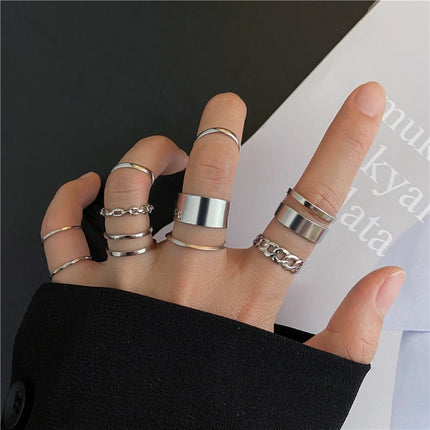 The Tide Cool Ring Set Female Korean Ring Ring Net Red Jewelry Not Fade Color Ring Cold Wind Hip Hop Index Finger Ring