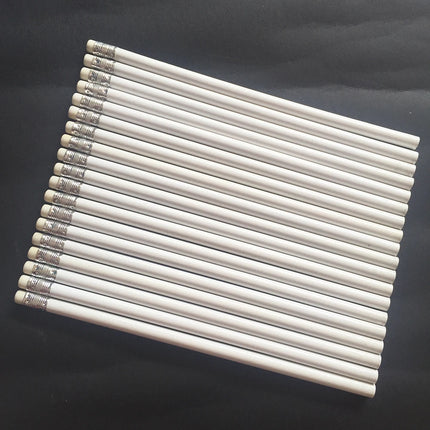 100pcs Wooden Pencils HB White Pencil For School Items Supplies Kids Pencils With Erasers Cute Stationery Art Drawing Wholesale
