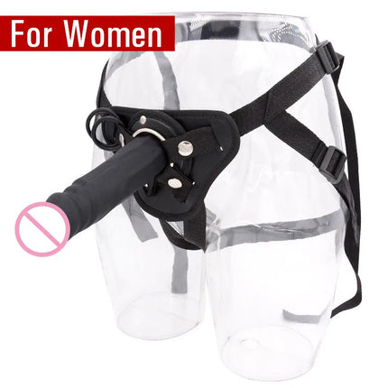 Hot Sale Black Leather Pants Dildo Holder Erotic Sex Toys for Women Men Lesbian Wearable Penis Panties Strap-on Cock Adult Games