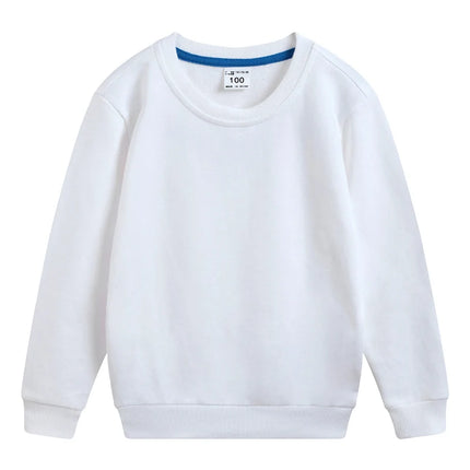 DE PEACH Autumn Cotton Children Loose Casual Sweatshirt Baby Boys Girls Pullover Shirts Teenager Kids Solid Color Bottoming Tops