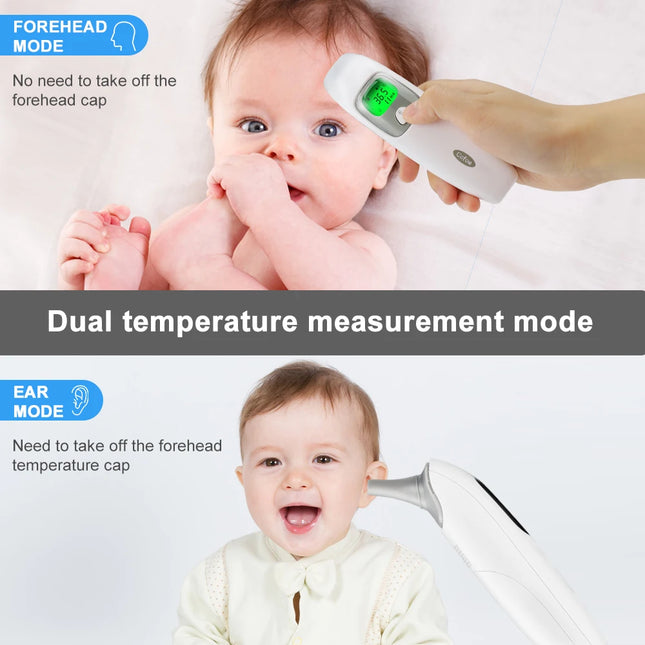 Cofoe 2-in-1 Digital Forehead and Ear Thermometer Non-Contact Medical Thermometer for Baby/Adult ±0.1℃ Precise Temperature Measurement