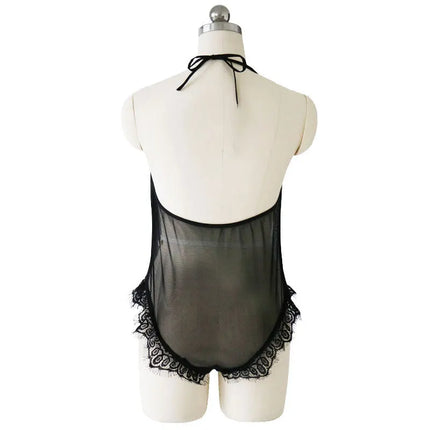 5XL Plus Size Women Sexy Lingerie Hot Erotic Apparel Porno Lace Flower Deep V Lace Underwear Nightwear Erotic Costumes