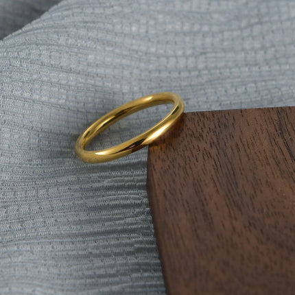 2020 Hot Fashion 2MM Thin Titanium Steel Couple Ring Simple  Rose Gold Color Finger Ring For Women And Men Gifts