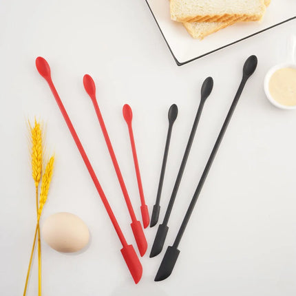 Silicone Batter Spatula Tools Lengthen Mini Soft Jar Cake Cream Jam Scrapers Makeup Spatulas Butter Knife Kitchen Accessories