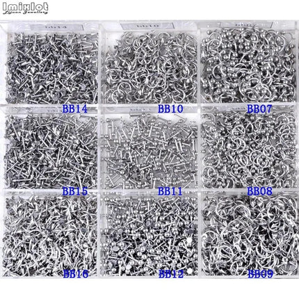 45/90Pcs Mixed Styles Stainless Steel Eyebrow Navel Belly Lip Tongue Nose Piercing Bar Ring Labret Barbell Tunnel Body Jewelry