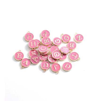 New 12*14mm A-Z Letter Charms Enamel Charms Alphabet Initial Letter Handmade Pendant For Diy Bracelet Jewelry Making Wholesale