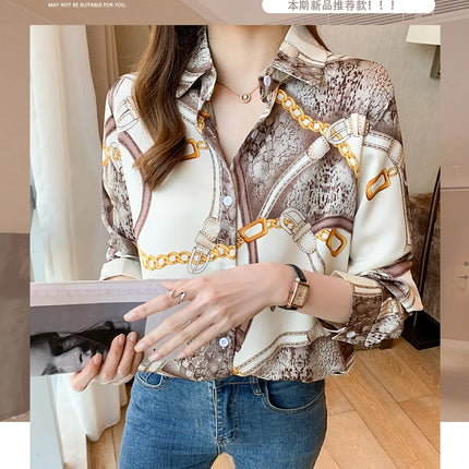 Fashion Printing Ladies Shirts Women's Blouses Spring Autumn Long Sleeve Shirts Tops Blusas Mujer