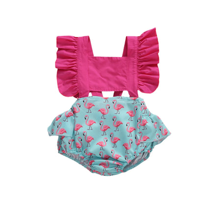 2021 Summer Newborn Baby Girls Rompers Flamingo pineapple Print Sleeveless Backless Jumpsuits 0-24M Baby Clothing