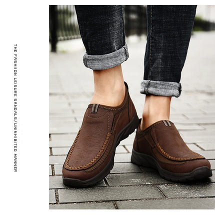 Men Casual Shoes Breathable Loafers Sneakers 2023 New Fashion Comfortable Flat Handmade Retro Leisure Loafers Shoes Men Shoes