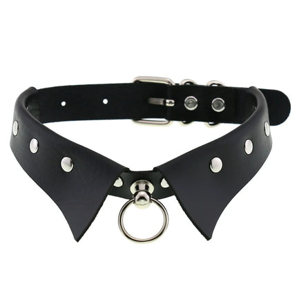Exotic Accessories of Bdsm Slave Bondage Leather Collar with Leash Ring Steel Chain Sex Toys to Lover Roleplay Posture Spreader
