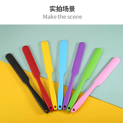 High Temperature Resistant Silicone Long Spatula Multi-color Cream Spatula Household Cake Making Small Accessories Baking Tools