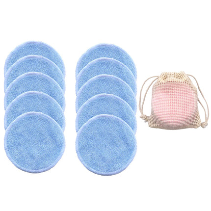 Reusable Bamboo Makeup Remover Pads Cotton 10Pcs Microfiber Washable Rounds Cleansing Facial Tools Make Up Removal Pad