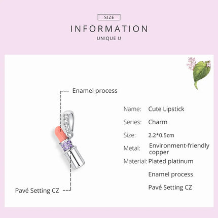 WOSTU Family Heart Charm High heels Mirror Makeup Pendant Bee Boy & Girl Charm Dreamcatcher Beads Jewelry Making Copper Zircon