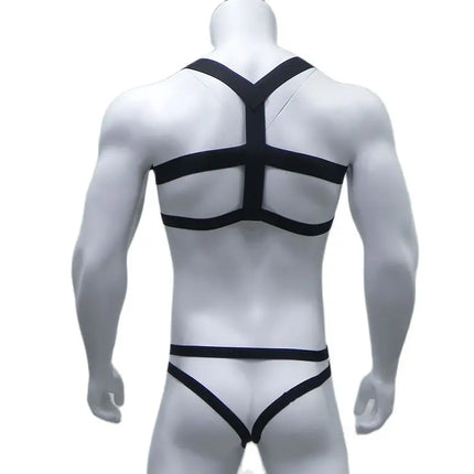 Bondage Men Harness Thong Set Man Body Chest BDSM Jockstraps Costume Jock Strap Fetish Lingerie Halter Neck Clothing