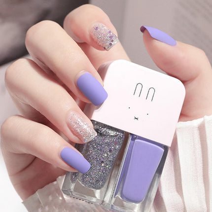 Manicure Water-based Bright Scrub Can Tear Gemini Nail Polish Two Bottles Set Twin Nail Polish Combination Glitter Nal Art Tools