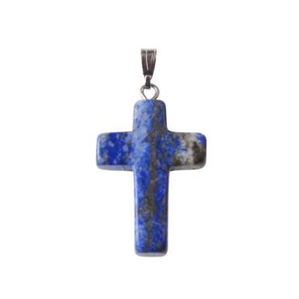 Natural Stone Cross Pendant Necklace Women Men 18inch Black Leather Cord Custom Crystal Choker Chakra Jewelry Findings