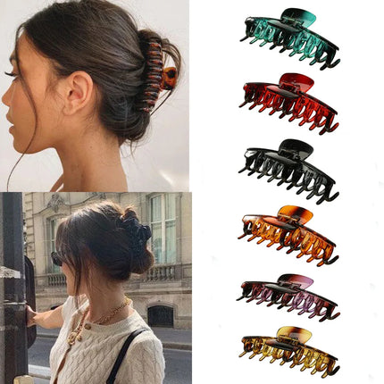 Hot Sale Solid Color Claw Clip Large Barrette Crab Hair Claws Bath Clip Ponytail Clip For Women Girls Hair Accessories Gift
