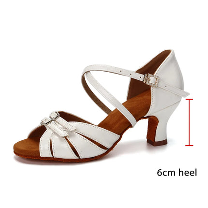 SWDZM Ballroom Women Latin Dance Shoes Modern Pole Dance Shoes Salsa Tango High Heel Adjustable Latin Shoes For Girls Ladies