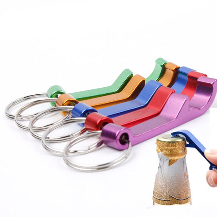 Portable Beer Bottle Opener Keychain 4 In 1 Pocket Aluminum Beer Bottle Opener Can 5 Colors Wedding Party Favor Gifts