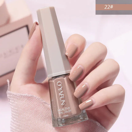 10Ml Solid Color Nail Polish Free Baking Long Lasting Waterproof Quick-Drying Non-Toxic Tasteless 40 Colors Sequins Nail Polish