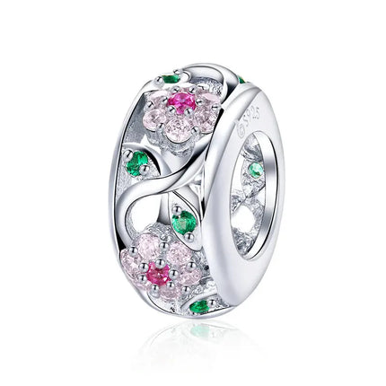 BAMOER Silver Charm Collection 925 Sterling Silver Dazzling CZ Beads fit Bracelets & Bangles Jewelry