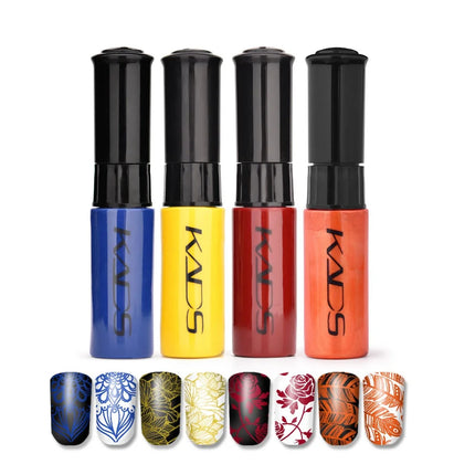 KADS 5/4 Pcs Stamping Varnish Set Nail Stamping Polish Kit Black Nail Art Polish Manicure Stamping Lacquer for Template Nails