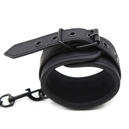 Sexy Adjustable Leather Handcuffs Collar Adult Toys Sex Games Bondage Restraints Exotic Accessories Sex Toys for Woman Couples
