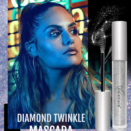 Diamond Glitter Mascara Fast Dry Eyelashes Curling Extension Makeup Waterproof Long-lasting Lengthens Eye Lash Black 4D Mascara
