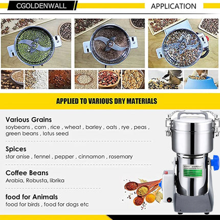 800G 2980W Herb Grinder Coffee Machine Grain Spices Mill Medicine Wheat Mixer Dry Food Grinder Mill Grinding Machine