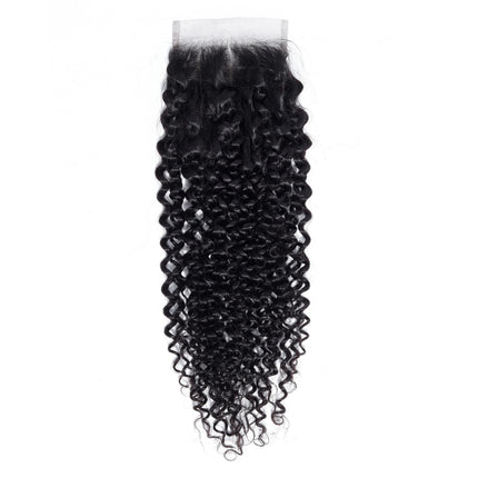 Aircabin 4x4 Kinky Curly Lace Closure Natural Color Real Hair Swiss Transparent Lace Remy Human Hair Curly Lace Closure Only
