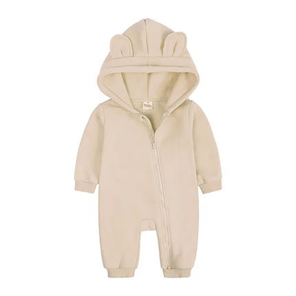 New Bodysuit For Newborn Rompers Baby Boys Girls Clothes Long Sleeve Solid Hoodies Bear Jumpsuit Costume Infant Onesies 3M-24M