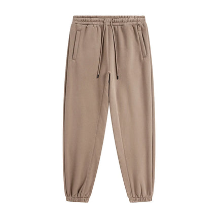 ZODF Trendy Men 345gsm Fleece Sweatpant Unisex Solid Color Loose Retro Hip Hop Winter Joggers Pants Brand Clothes HY0005