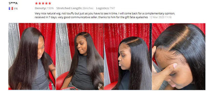 Ossilee 250 Density Pull Go Glueless Wigs with Elastic Drawstring Straight 13x6 HD Lace Front Human Hair Wigs Pre Cut Lace Wig