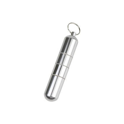 1pcs Silver Aluminum Alloy Cigarette Box Waterproof Cigarette Case Pill Toothpick Capsule Holder with Keychain Mens Gift