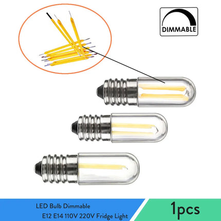 LED Bulb Dimmable E12 E14 110V 220V Fridge Light 4W Lamp Filament COB Lamparas for Chandelier Replace 30W Halogen Light  Lamps