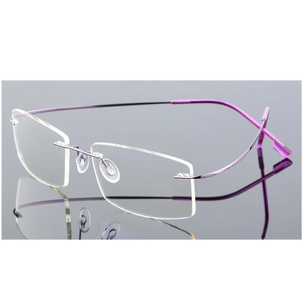 Ultralight Coating Frameless Myopia Glasses -1.0 -1.5 -2.0 To -5.0, Rimless Super Light Stainless Steel Hyperopia +1.0 +2.0 +4.0