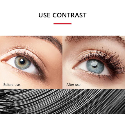 QIBEST Black Mascara Eyelashes Mascara 4D Silky Eyelashes Lengthening Eyelashes Makeup Waterproof Mascara Volume Eye Cosmetics