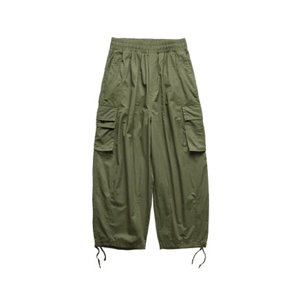 Multi-Pocket Oversized Cargo Pants Mens Casual Solid Thin Baggy Wide Leg Ankle Trousers Man Jogger Pants Harem Lantern Pants