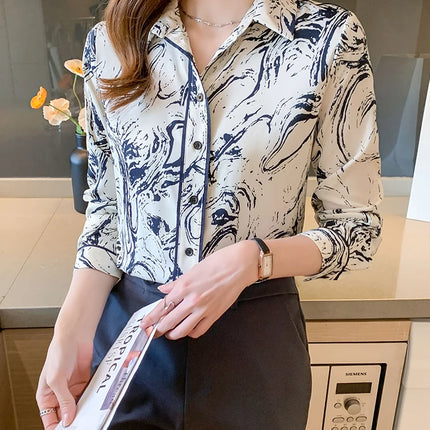 Fashion ladies shirts New elegant Women Blouses Long Sleeve Button-Down Tops blusa mujer