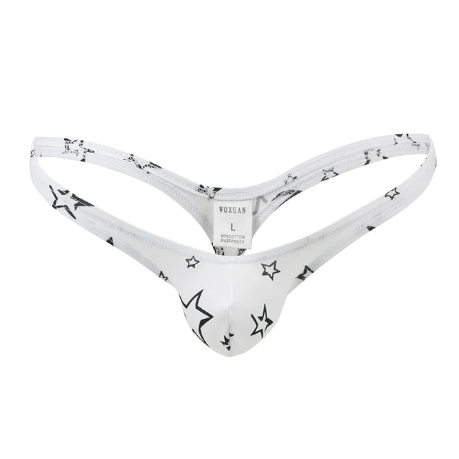 Men's Cotton Briefs Low Waist Penis Sissy Sexy Underwear Male Erotic Gay Tongs Underpants for Men Star Print Shorts Panties